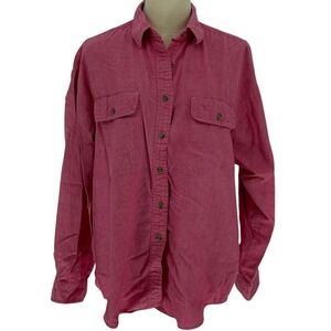 Vintage Lee Button Down Shirt Pink‎ 100% Cotton Long Sleeve XL